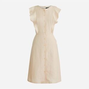 J. Crew Cream Ruffle Dress 4 6